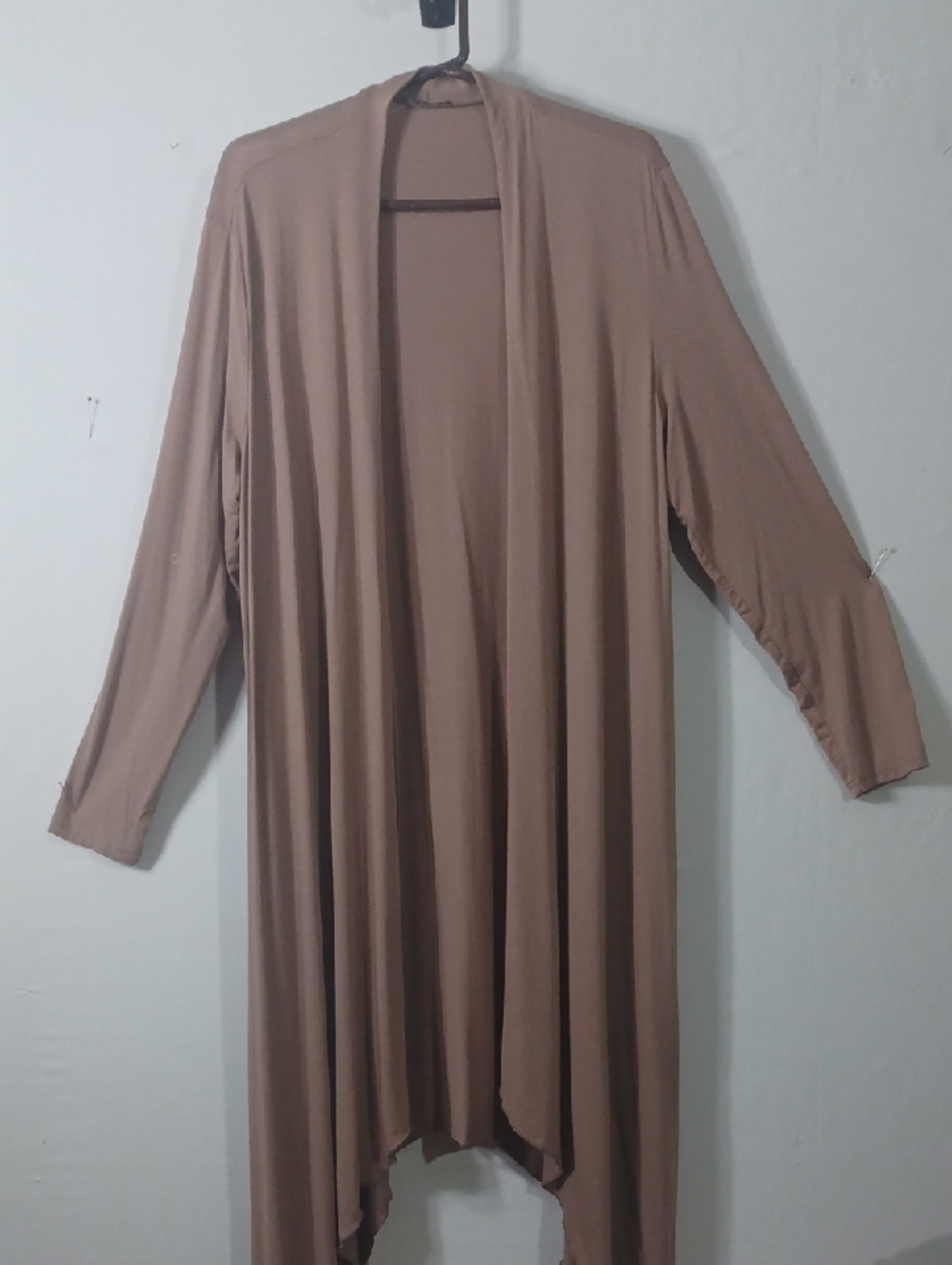 Women's Long Open-Front Tunic Cardigan - Taupe